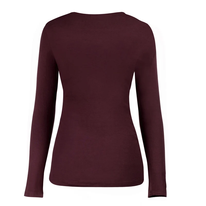 AS1784 MATERNITY BLOUSE LONG SLEEVE wine red 001
