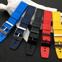 Натуральные резиновые силиконовые часы ремешок 22 мм 24 мм черный красный синий желтый ремешок для navitimer/мститель/Breitling ремешок логотип на инструментах
