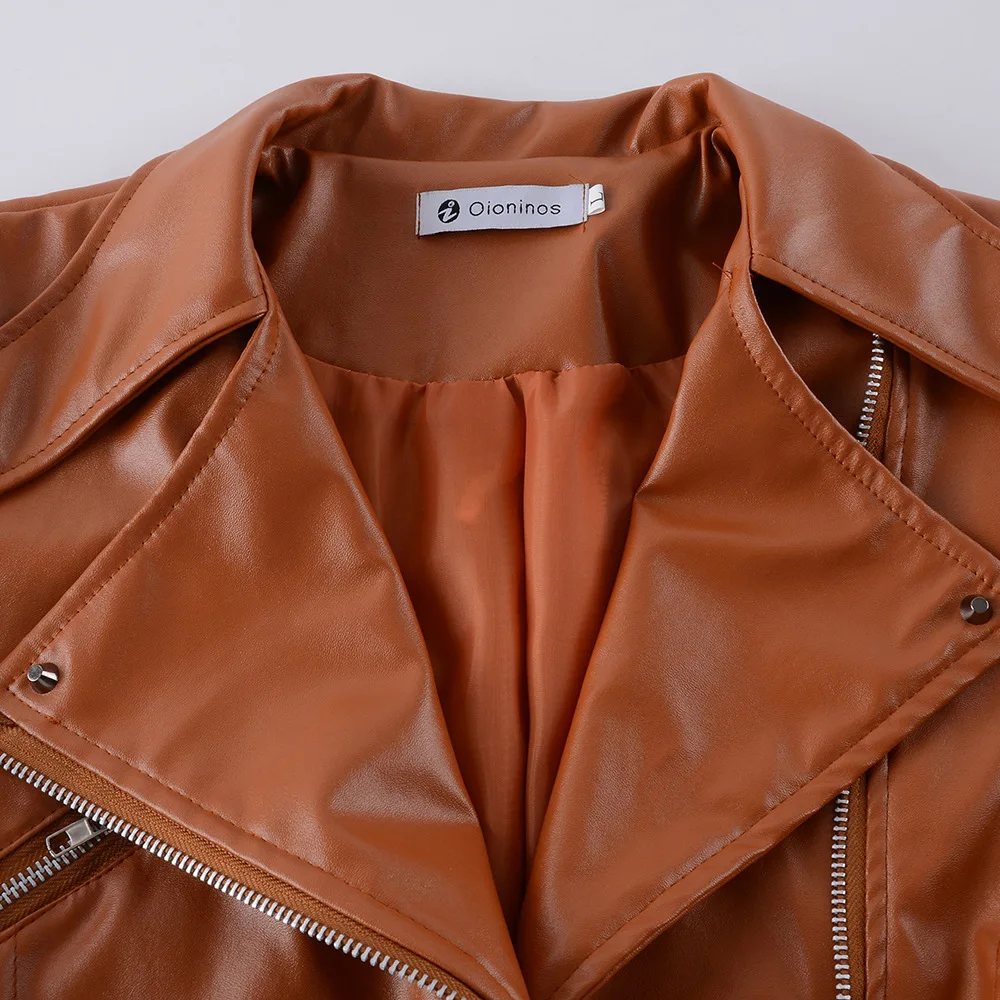 Осенние женские модные кожаные куртки на молнии со съемным подолом из двух частей, новинка, женские локомотивные кожаные куртки, тонкие пальто