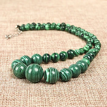 

Green Round Malachite stone with diferrent size making handmade diy necklace for elegant ladies female party gifts