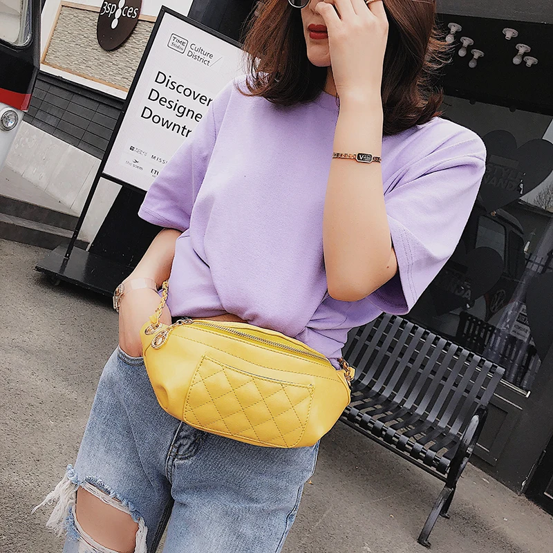 Janespri Fashion Waist Bag Women Fanny Waist Packs High Quality Quilted Belt Bag PU Leather Ladies Handbag Crossbody Chest Bag (18)