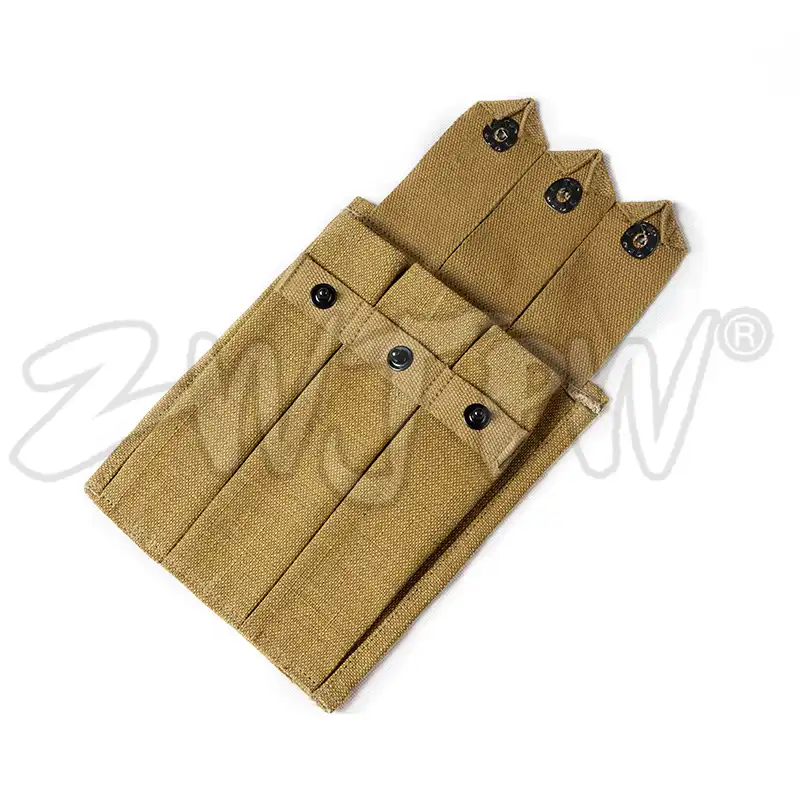 Reproduction US SOLDIER WWII WW2 ARMY MAGAZINE THOMPSON POUCH 3 CELLS CANVAS