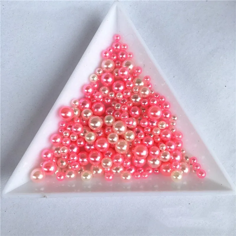 

600PC/Pack 2.5-5MM Decorative Imitation Plastic Imperforate Pearl DIY Craft Supplies Slime Bottle Colour Mixture Stuffing Beads