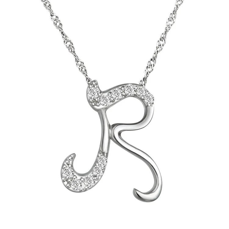 10pcs/lot Newest Letter R Pendant Necklace, Letter Initial Necklace