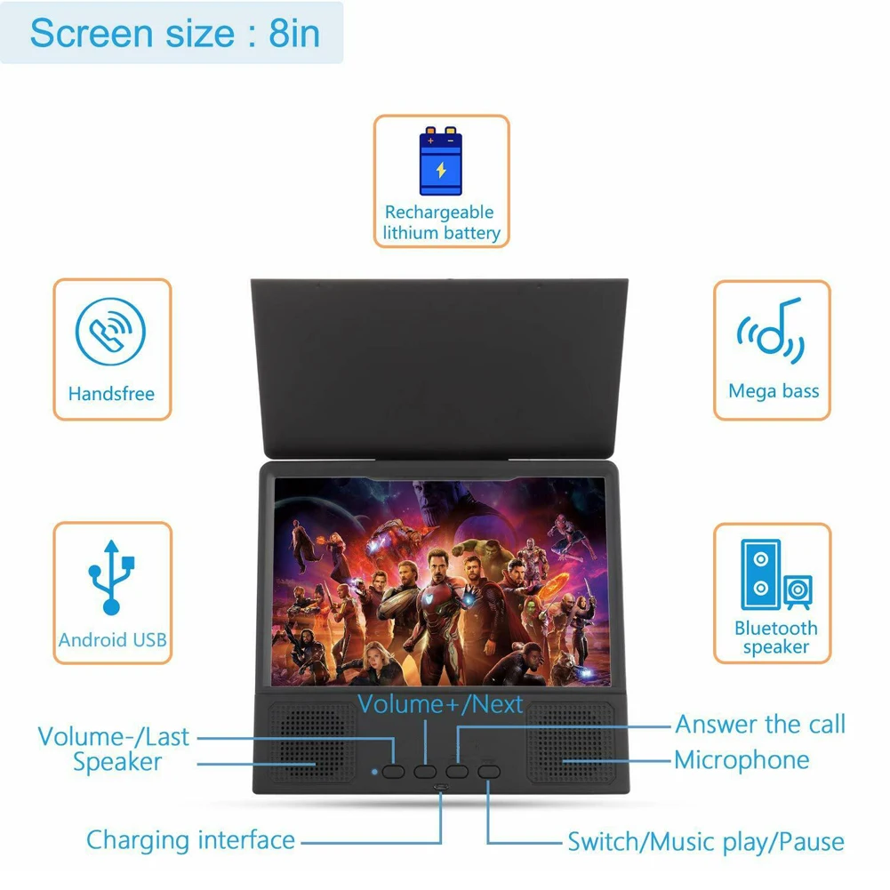3D HD Мобильный телефон экран увеличенная Лупа фильмы усилитель с Bluetooth динамик практичный телефон кронштейн держатель стойки 3C24
