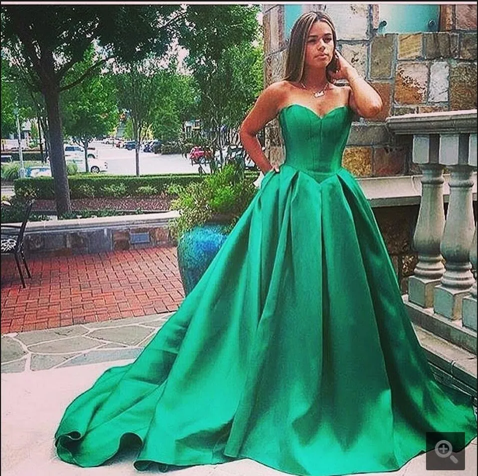 Новое Модное бальное платье зеленого цвета принцесса пушистое платье для выпускного вечера без бретелек с лифом сердечком Формальные Простые платья выпускного вечера лучшие продажи