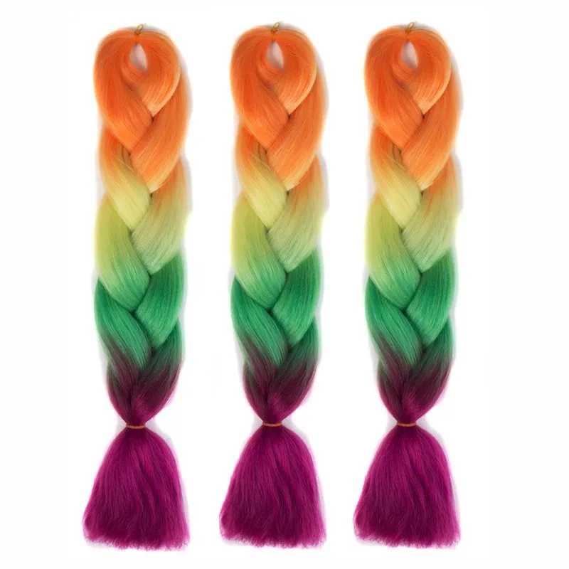 60 см красочные большие косички синтетические канекалон волосы косички Щепка крючком волосы для дредов Модный молодежный салон волос - Цвет: A-30