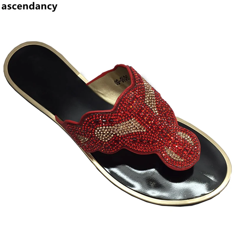 New Women Slides red Color 2018 Summer Style Slippers for Woman African