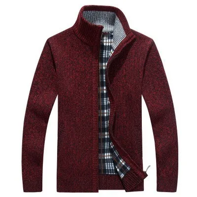 2018 جديد الرجال بلون Sweatercoat الذكور الخريف الشتاء سميكة سترة معطف صالح سليم الصوف الصوف البلوزات سترة 3XL