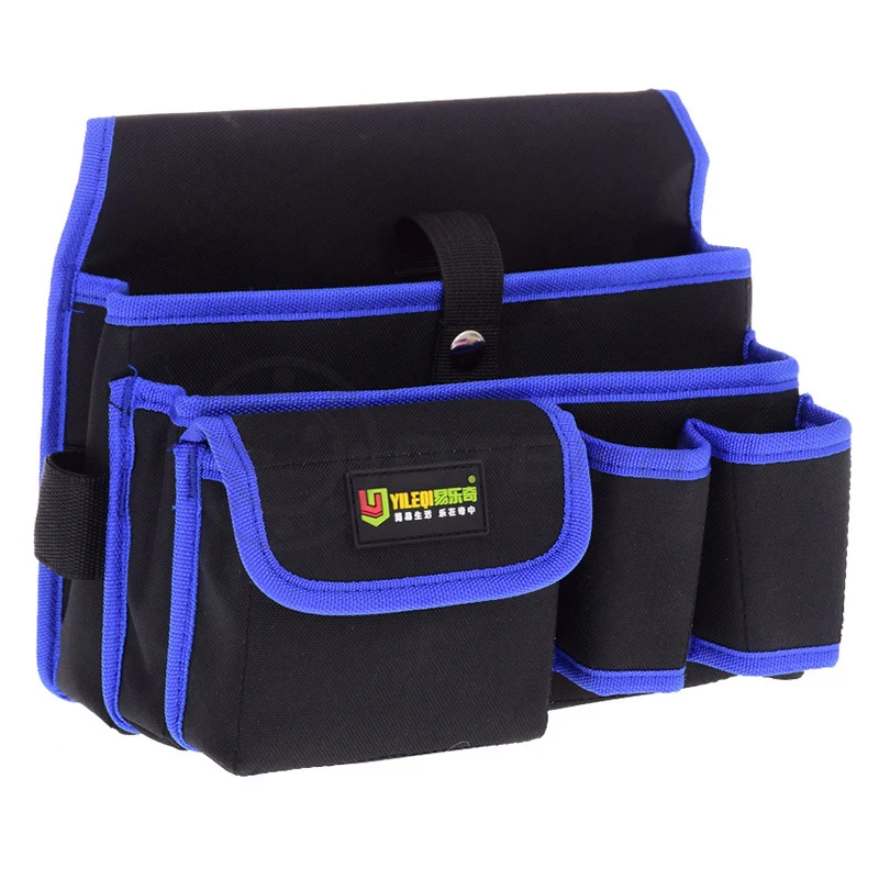 Multi-pockets Tool Bag Waist Pockets Electrician Tool Bag Water Proof Pouch Tools Bag Belt Waist Pocket Case High Capacity - Цвет: Blue