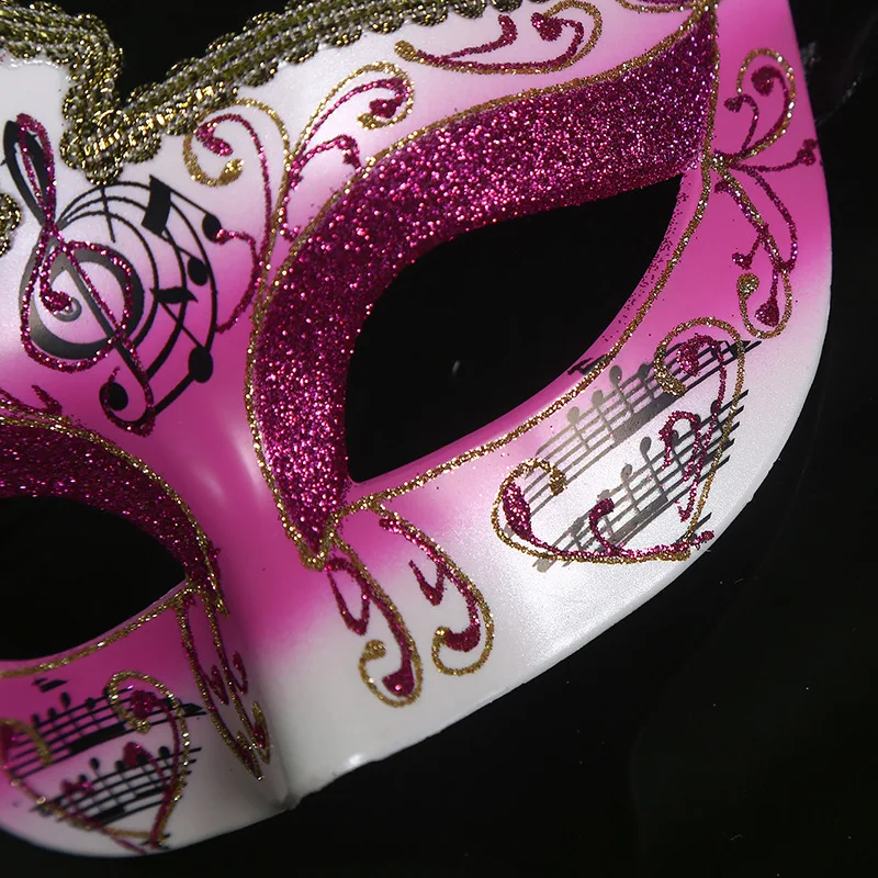 Half Face Lady Crown Half Face Mask Gentleman Party Christmas Ball Venetian Mask Gold Powder Decoration Goddess Cosplay