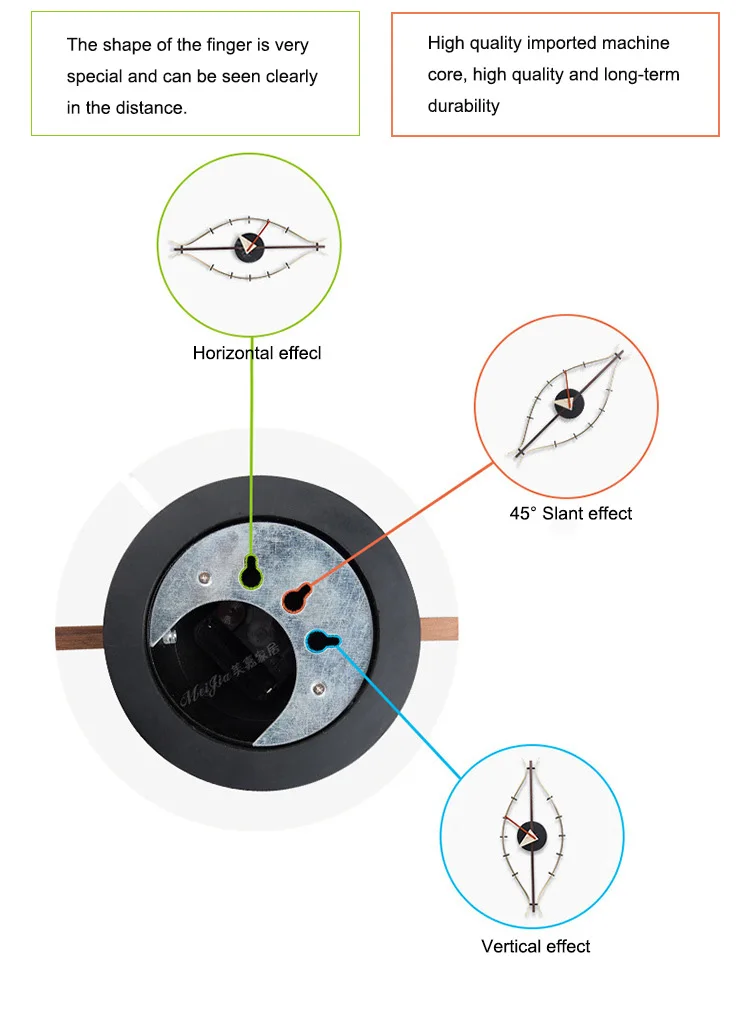 3d односторонние деревянные настенные часы, украшение, бесшумные современные дизайнерские часы с глазом, кварцевые настенные часы, художественные настенные часы под старину