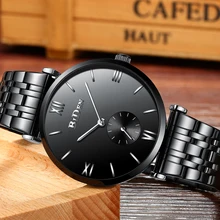 Black Watch Men Fashion Casual Stainless Steel Watch Business Quartz Wristwatches Male Simple Waterproof Watches erkek kol saati Black Watch Men Fashion Casual Stainless Steel Watch Business Quartz Wristwatches Male Simple Waterproof Watches erkek kol saati