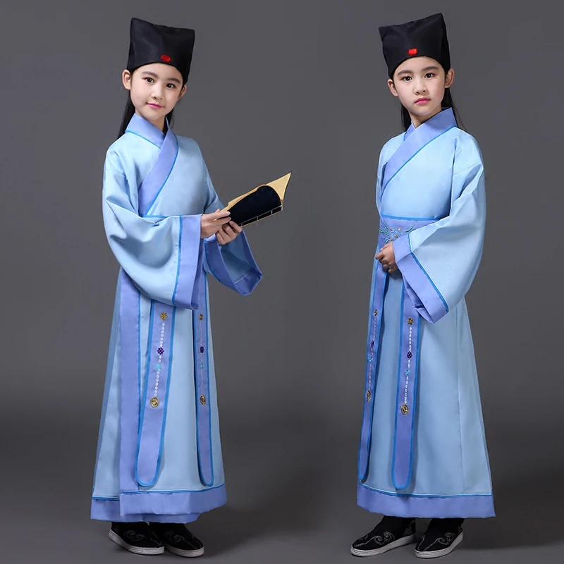 Hanfu Детские китайские традиционные костюмы для девочек костюм китайских танцев