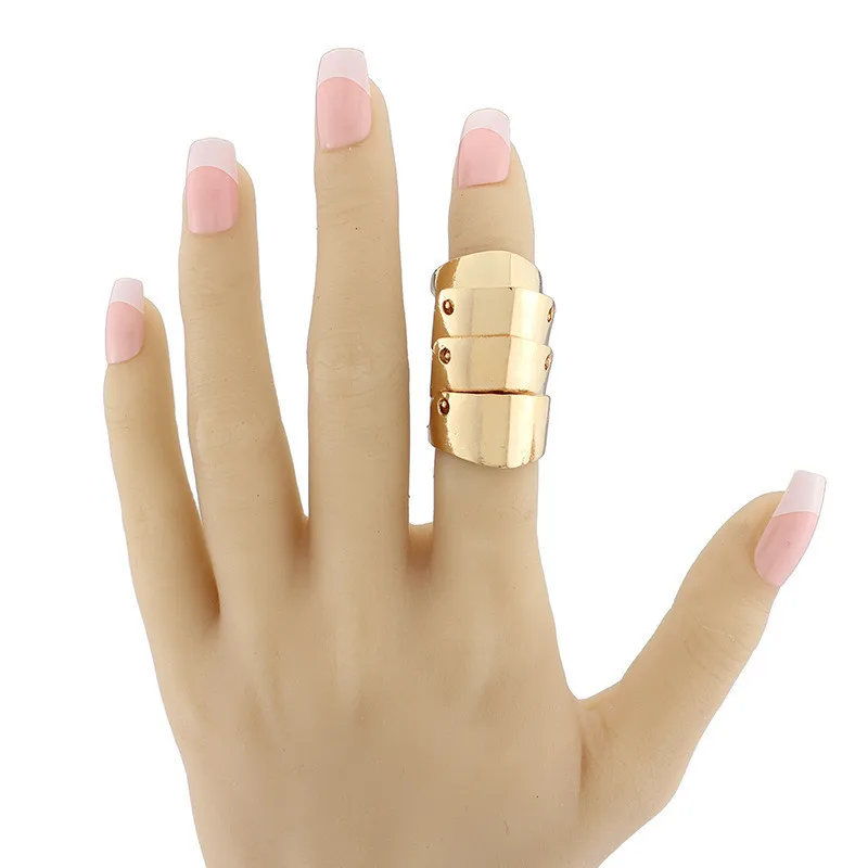 Wholesale Fashion Gothic Punk Hinged Knuckle Joint Full Finger Spike Armor Rings Claw Bulk Ring Jewelry For Men Women