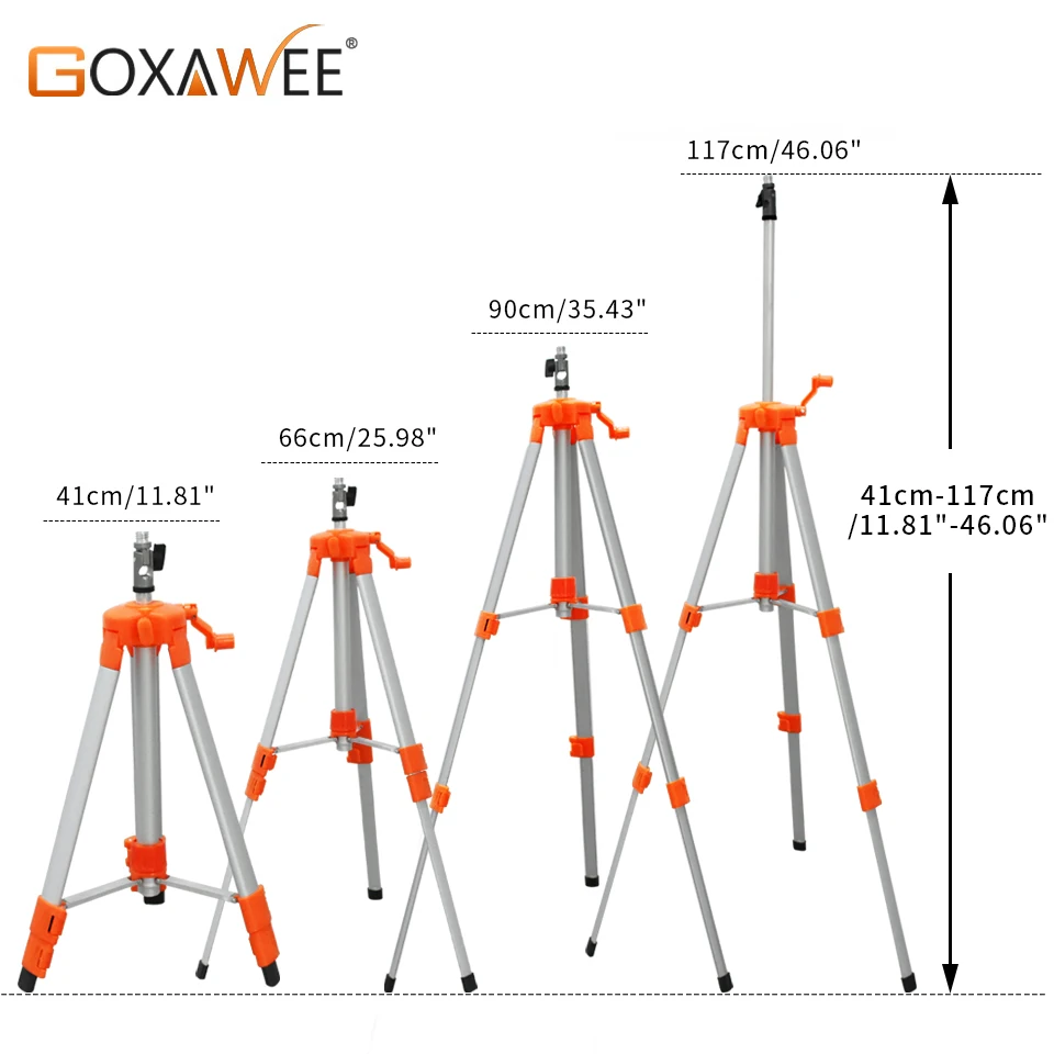 GOXAWEE 1,2 м 5/" лазерный нивелир Штатив регулируемая высота утолщенный алюминиевый штатив подставка для наливного