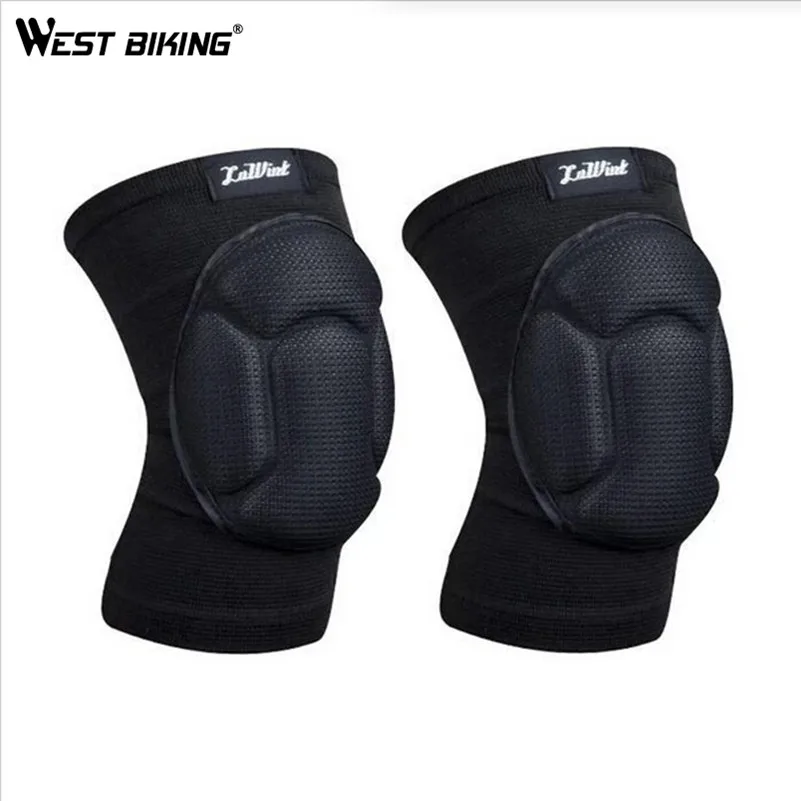 

WEST BIKING Two Pieces Kneepad Goalkeeper Soccer Football Volleyball Sponge Sports knee pads Protect Cycling Knee Pads