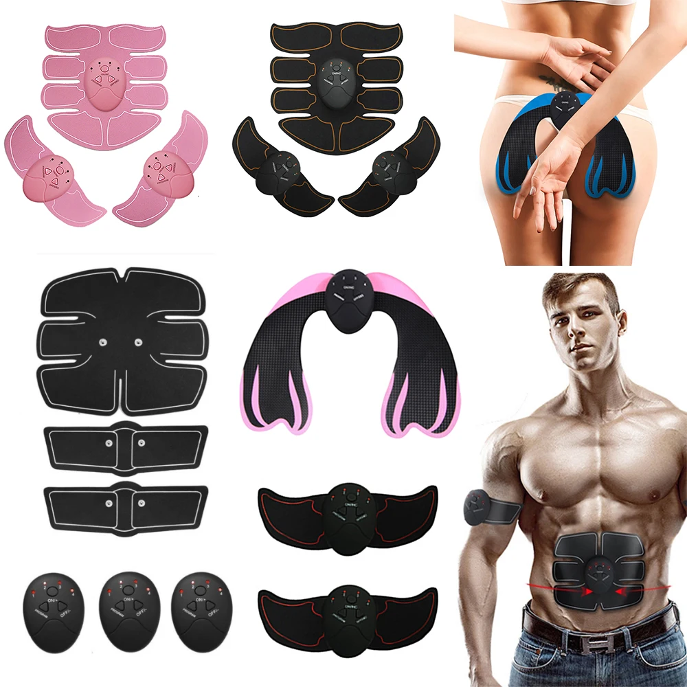 

1/2/4/6/8pc Set Abdominal Machine Hip Trainer Electric Muscle Stimulator EMS Shoulder Weight Loss Body Slim Massage ABS Fitness