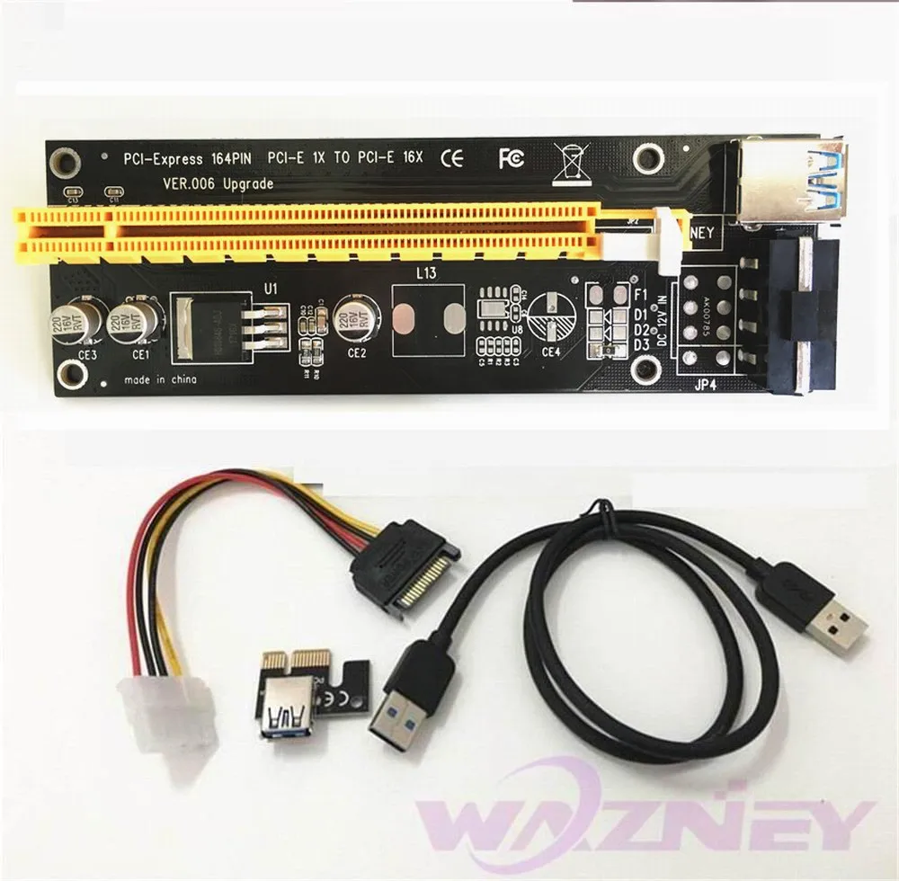bilder für PCI-E PCI Express E 1x zu 16x grafikkarte Riser-karten-adapter USB 3.0 Kabel SATA auf 4Pin IDE Molex Stromversorgung Für BTC Miner bilder für PCI-E PCI Express E 1x zu 16x grafikkarte Riser-karten-adapter USB 3.0 Kabel SATA auf 4Pin IDE Molex Stromversorgung Für BTC Miner