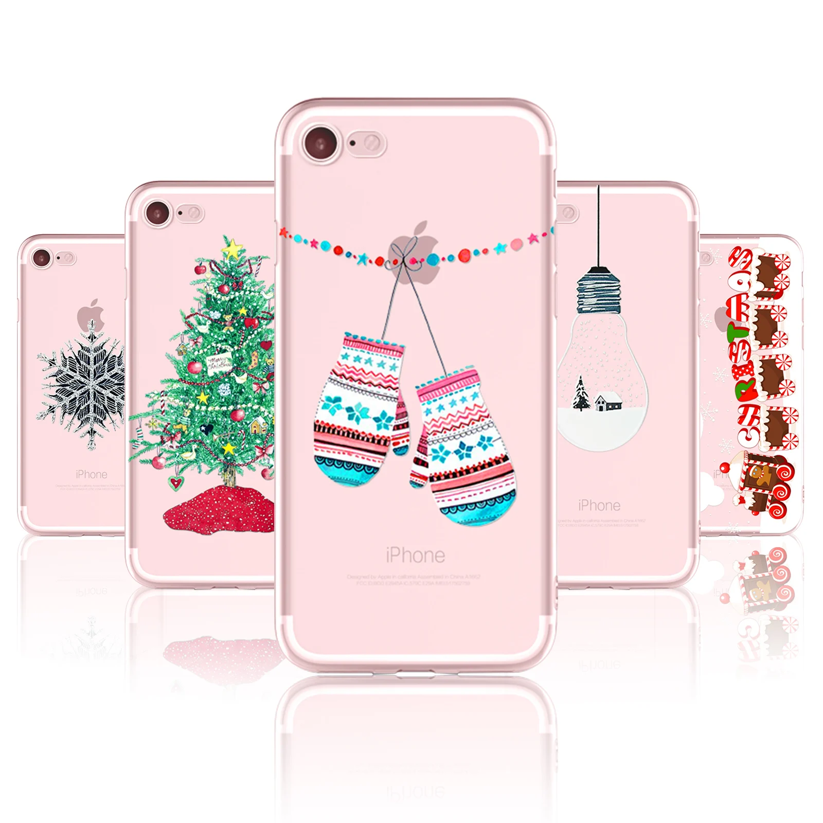 Christmas Phone Cover Apple for iPhone 7 8 Snowman Santa Claus Back Cases Shell Capa Couques Housing iphone New Year Gifts |