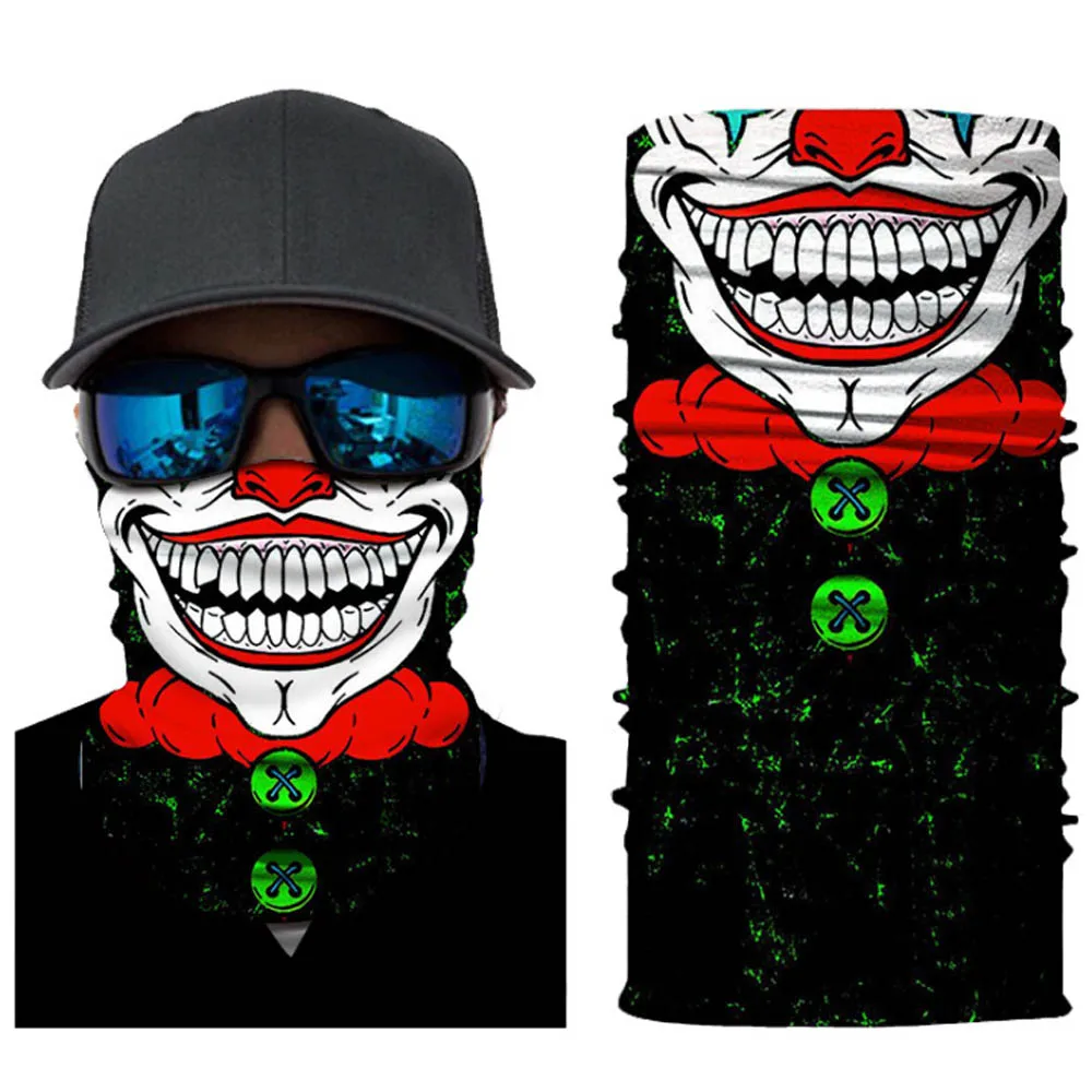 Бесшовный Череп Скелет Джокер, клоун Балаклава трубка мотоцикла маска для лица и шеи шарф Велосипедный Спорт Охота поездка на свежем воздухе бандана повязка на голову