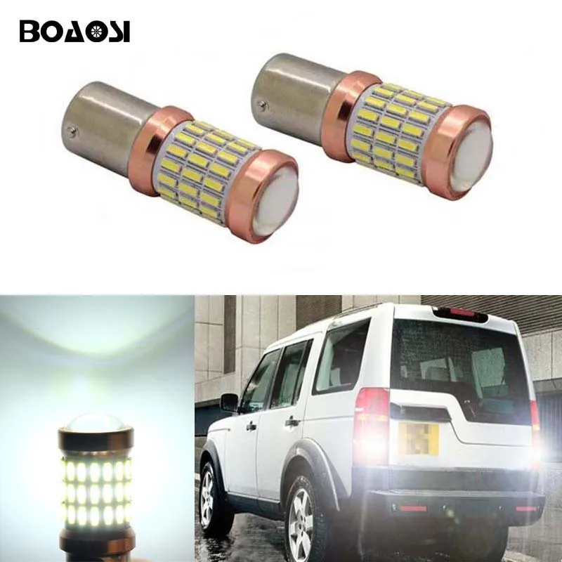 

BOAOSI 2x Car lights White LED 60SMD 1156 S25 Backup Reverse Light Bulb For Land Rover Discovery 3 Range Rover Freelander