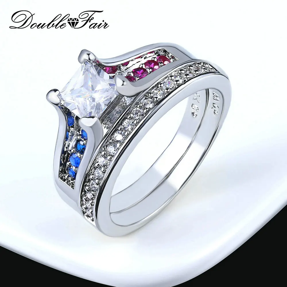 Double Fair  Trendy Ring  Set For Women Lovers Wedding  Ring  