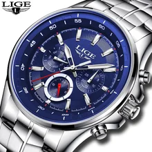 Топ бренд класса люкс LIGE часы для мужчин Бизнес водонепроницаемые часы для мужчин s часы Модные Повседневные Спортивные кварцевые наручные часы Relogio Masculino