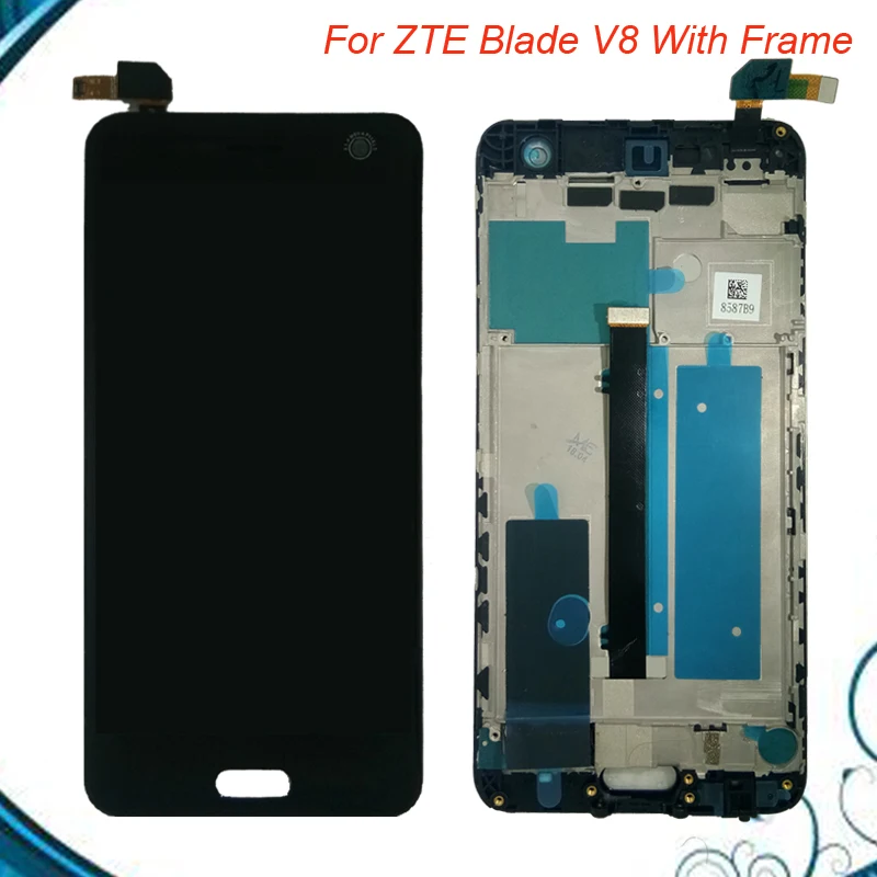 Протестированный для zte Blade V8 ЖК-дисплей+ сенсорный экран дигитайзер с сенсорным стеклом в сборе Замена с рамкой