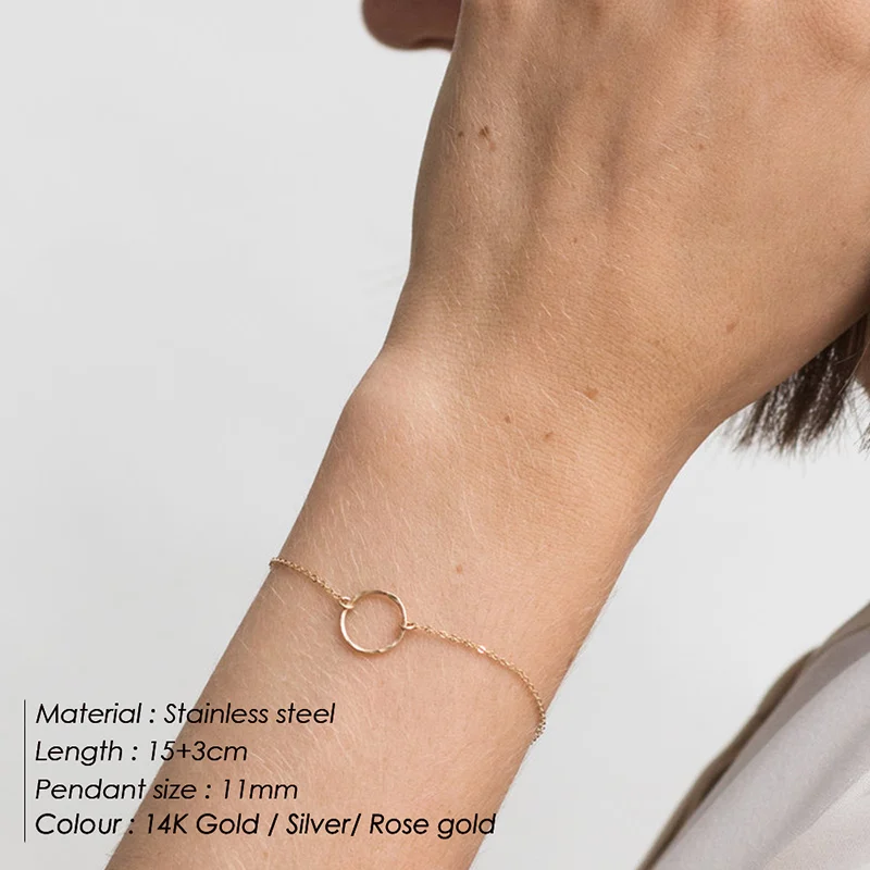 EManco женский трендовый тонкий браслет из нержавеющей стали 316L минималистичные браслеты на цепочке для женщин браслет с регулируемой длиной - Окраска металла: YS14923
