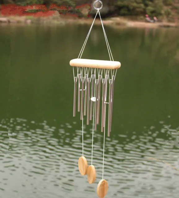 12 Solid Alloy Metal Tubes Solid Wood Bronze Antirust Wind Chimes Door Hanging Home Decor Wind