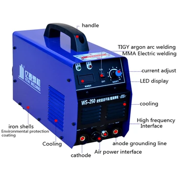 

WS-250 Inverter dc stainless steel 220v hand welding Argon arc welding machine 0.3-5mm Electric welder
