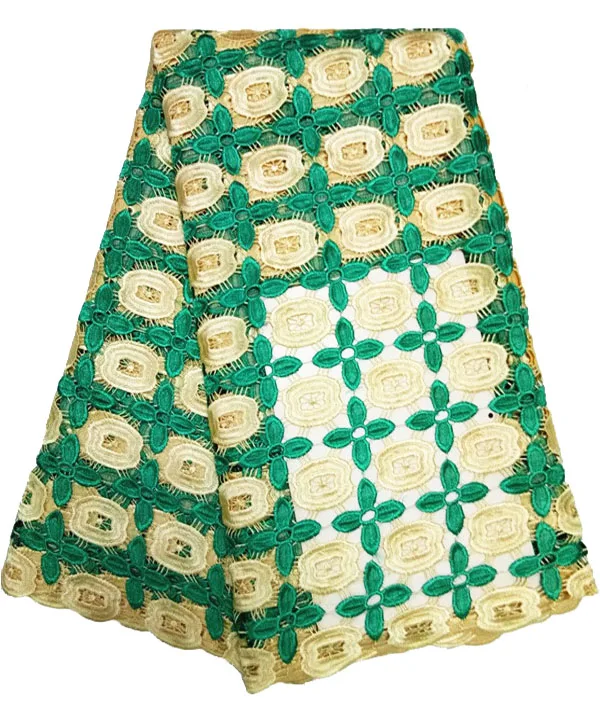 

Fabric African Silk Milk Cord Lace Double Color Embroidered African Milk Silk Lace For Wedding Dress
