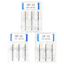 15 шт./5 коробок зубные Алмазные Боры SF-21/SF-31/SF-41 полировщик сверла диа-боры наконечник для высокоскоростной бормашины стоматологический заусенец P