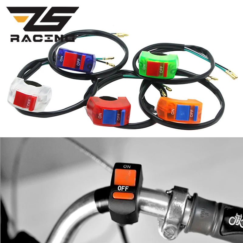 ZS Racing 6 цветов кнопка включения/выключения разъем кнопочный переключатель мотоцикл руль светодиодный фонарь противотуманный светильник переключатели