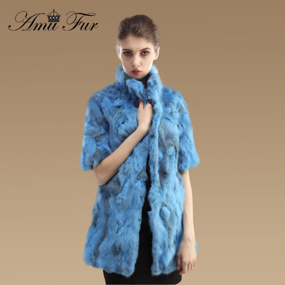 2017 New Brand Real Rabbit Fur Coat Natural Rabbit Fur Outwear Fashion