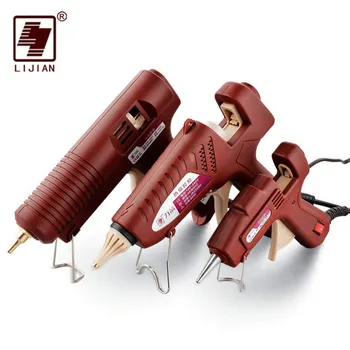 

LIJIAN EU/US Plug Hot Melt Glue Gun 20W,60W,100W Adjustable Professional Copper Nozzle Heater Heating Wax 7/11mm Glue Stick