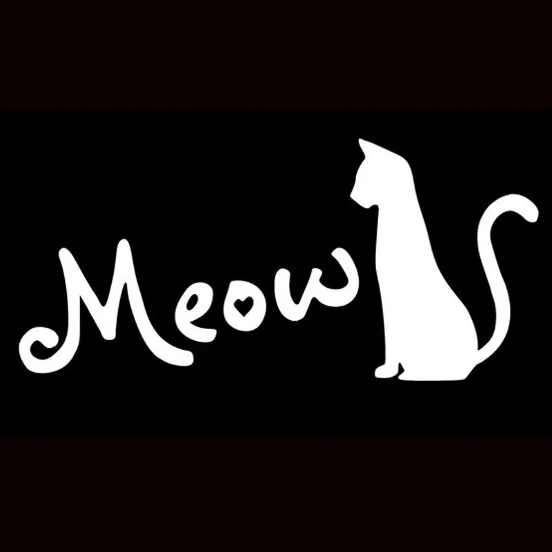 273 Hotmeini 65 Pouces Chat Silhouette Miaule Pour Chat Amoureux Voiture Autocollant Blanc Animaux Chiens Amour Vinyle Décalque Voiture Style In