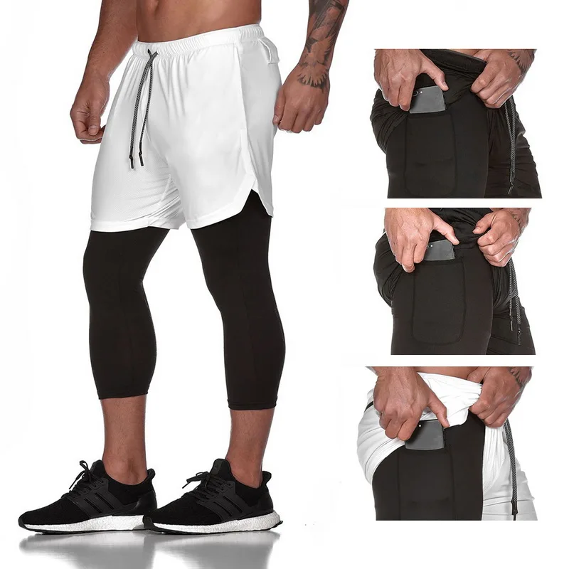 

Laamei New Sport Shorts Men 2 In 1 Summer Drawstring Short Hombre Camouflage Skinny Short Pants Men New Bodybuilding Shorts
