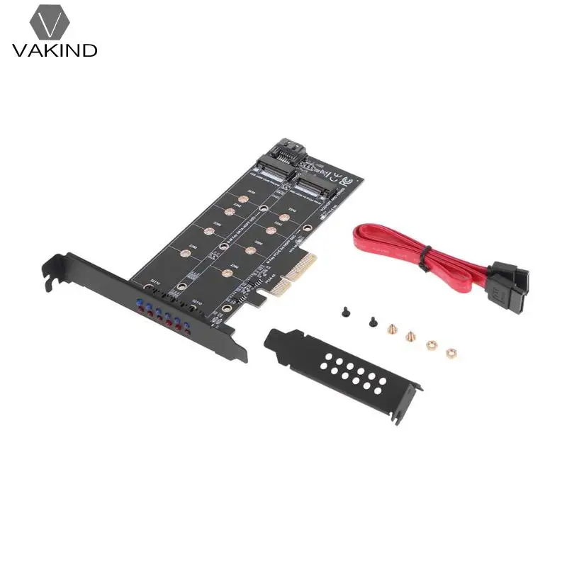 

PCI-E 4X to NGFF SSD Adapter Card B Key M Key M.2 NGFF NVME Dual Interface PCI Express PCIE Adapter Card with SATA Cable