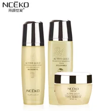 NCEKO 24 K золотые наборы для ухода за лицом 3 шт. увлажняющий, увлажнение уход за кожей против морщин Отбеливание и осветление укрепляющая Антивозрастная красота