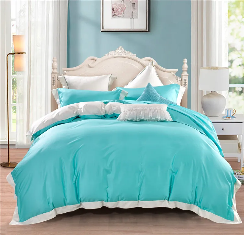 

2017 new 4-Pieces 100% Egyptian Cotton Luxury Bedding Set solid color Bed Set King Queen Bed Linens Duvet Cover Bed Sheet