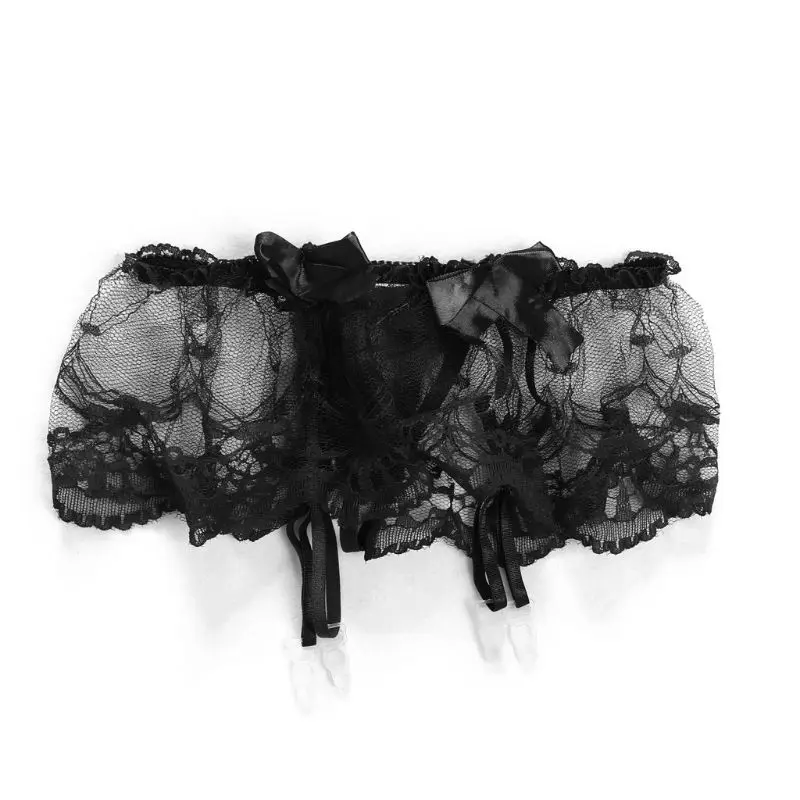 Женское соблазнительное кружевное подвязка G-String подвязка пояс Набор чулок Нижнее белье бант