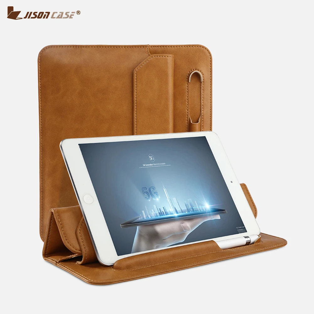 Чехол Jisoncase для ipad mini 5 1/2/3 мягкая складная сумка с отделением карандашей и