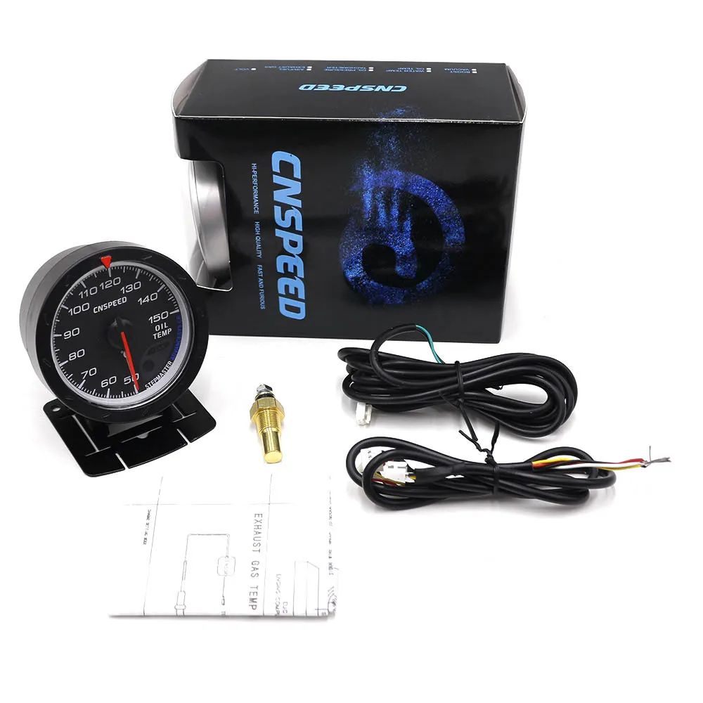 Buy CNSPEED 60MM Car Oil Temperature Gauge Red & White