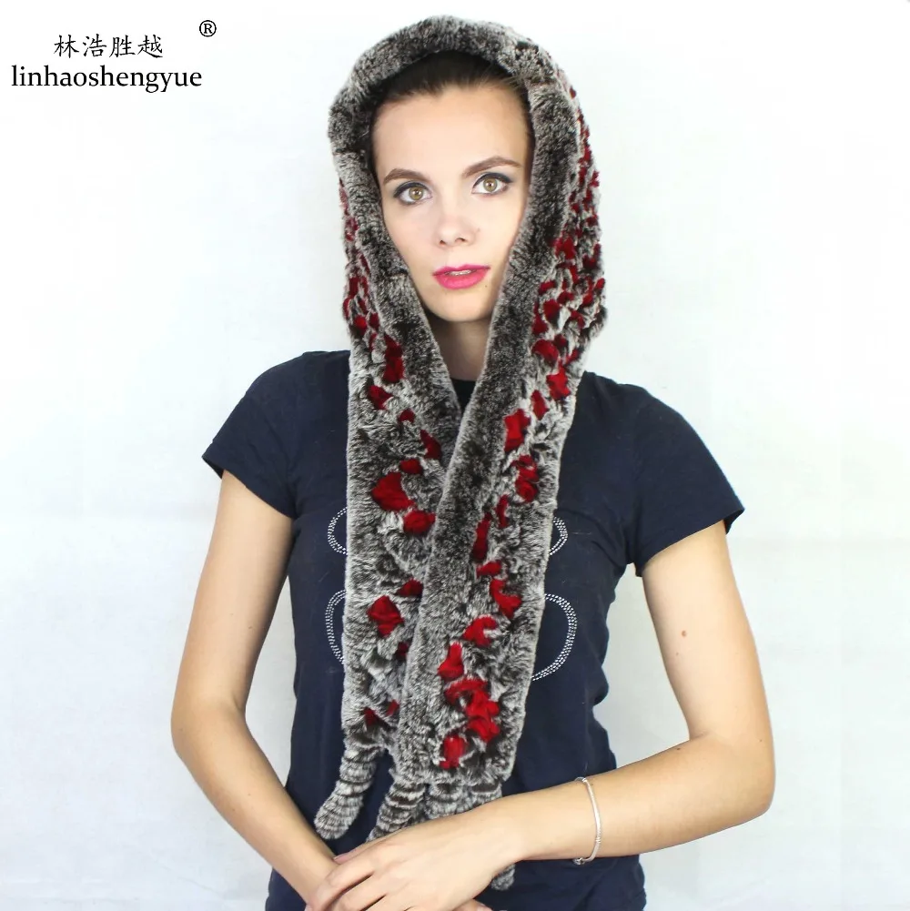 Linhaoshengyue Бесплатная доставка шапка из кроличьего меха настоящая теплая женская