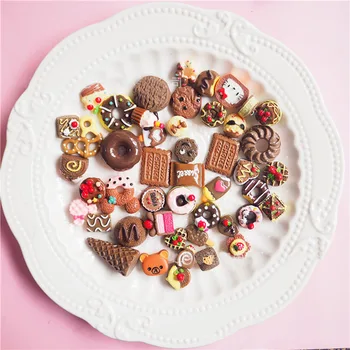 

100PC/Set Chocolate chip cookies Donut DIY Resin Crafts Accessories DIY Fridge Decoration DIY Phone Case Accessories