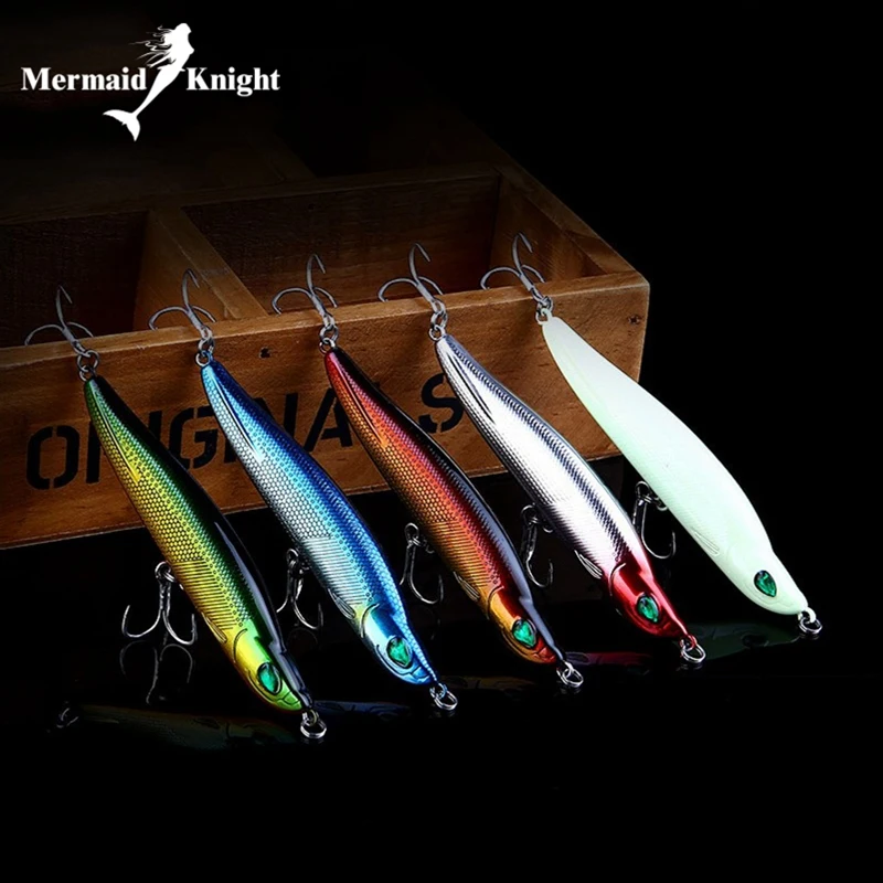 

MermaidKnight 2PC professional fishing lures,80/95mm 11g/17g all water pencilbait, ,5colors for choose,fishing tackle hard bait