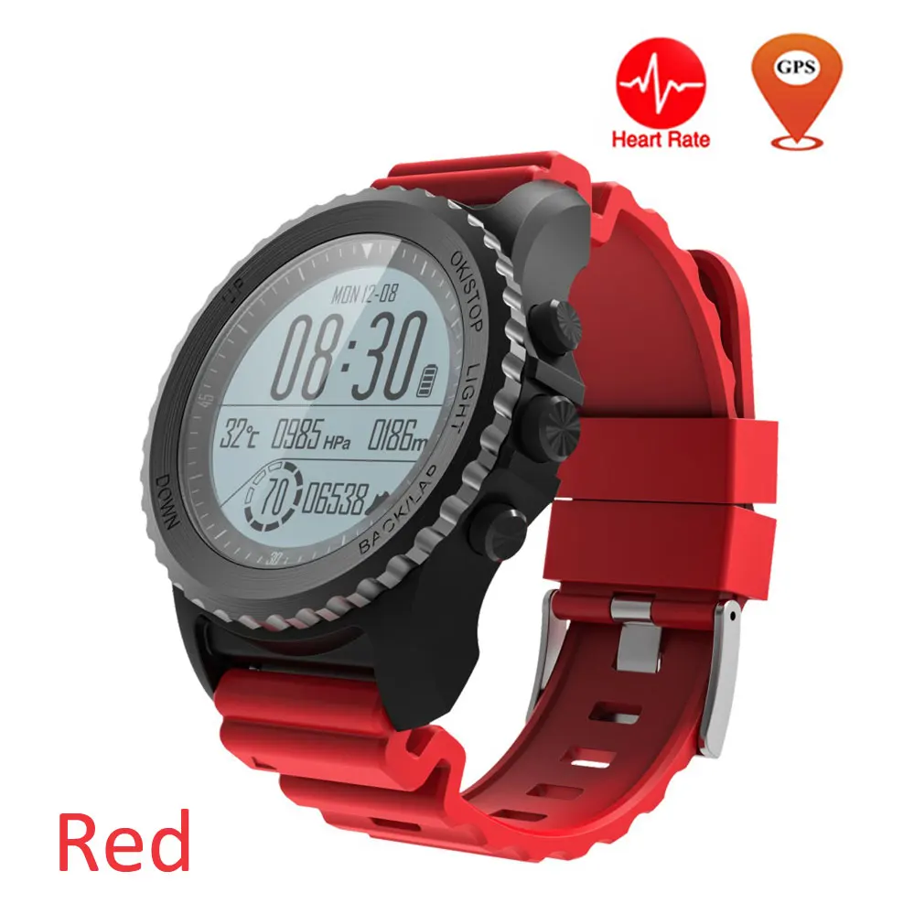 Профессиональные gps уличные спортивные смарт-часы S968 спортивные наручные часы IP68 водонепроницаемый плавание Snoeling фитнес-трекер для измерения сердечного ритма - Цвет: red