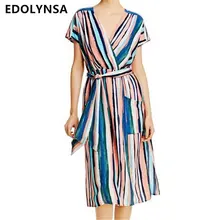 

Beach Cover up Striped Packet Cotton Swimsuit Cover up Pareo Tunics for Beach Saida Praia Beach Wear Women Beach Dress #Q597